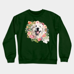 Great Pyrenees Mom with Flowers Crewneck Sweatshirt